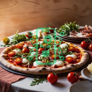 Fresh Italian Pizza with Mozzarella and Arugula