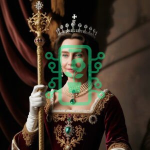 Elegant Royal Portrait of a Queen in Regal Attire