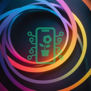 Abstract Colorful Circles on Dark Background