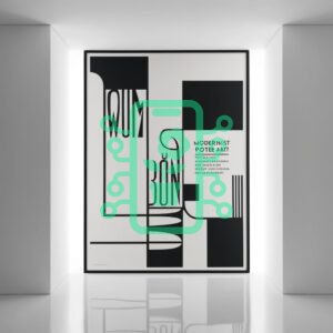 Modernist Black and White Geometric Art Poster