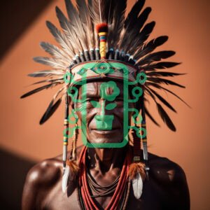 Indigenous Elder in Traditional Feathered Headdress