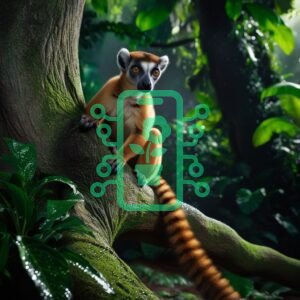 Ring-Tailed Lemur in a Rainforest