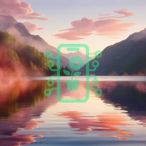 Tranquil Lake at Sunrise with Soft Misty Clouds