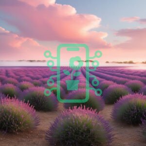 Lavender Fields at Dawn with Soft Pink Clouds