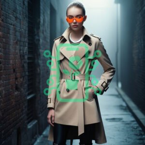 Chic Trench Coat with Bold Accessories