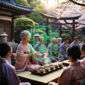 Traditional Japanese Tea Ceremony in Serene Garden