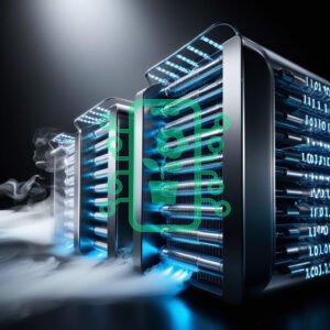 Futuristic Data Center with High-Tech Servers