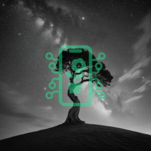 Twisted Tree Silhouetted Against the Starry Night