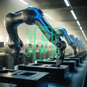 Robotic Arms Assembling Products in a Factory