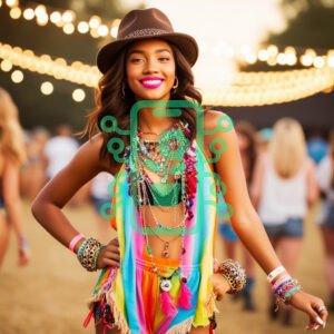 Vibrant Boho Style at a Summer Festival