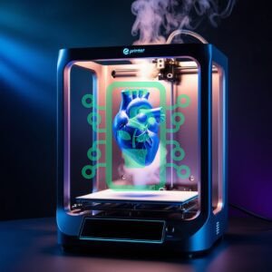 3D Printer Creating a Heart Model in a Modern Setup