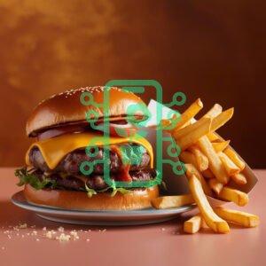 Juicy Cheeseburger with Crispy Fries