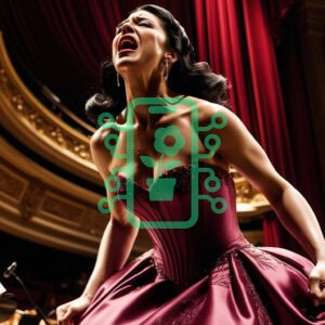 Opera Singer Delivering a Passionate Stage Performance