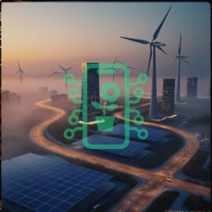 Futuristic City with Wind and Solar Energy Infrastructure