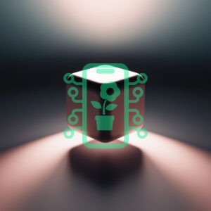 Floating Cube with Soft Light and Shadows
