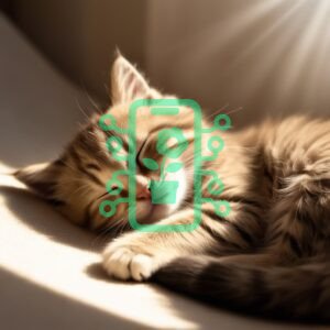 Adorable Kitten Sleeping in Sunlight