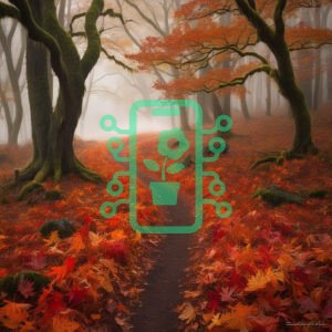 Misty Autumn Path Through a Vibrant Forest