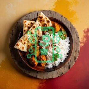 Indian Curry with Basmati Rice and Naan Bread