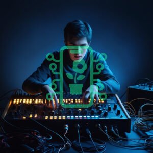 Electronic Music Producer Creating Beats in Studio