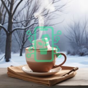 Hot Chocolate with Marshmallow on a Winter Day