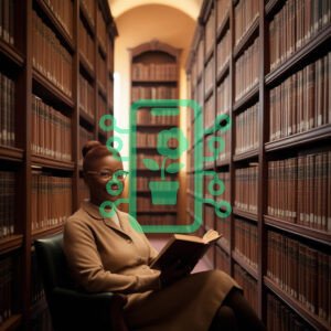 Smiling Librarian in a Cozy Library Surrounded by Books