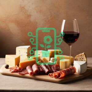 Cheese and Charcuterie Board with Red Wine