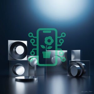 Modern Metallic Shapes in Minimalist Composition