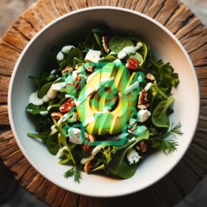 Fresh Avocado Salad with Pecans and Feta Cheese