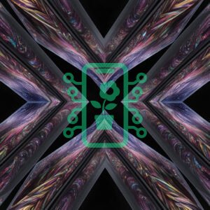 Futuristic Abstract Geometric Design with Neon Colors