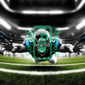 Football Player Making a Diving Catch