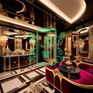 Luxurious Art Deco Interior with Gold Accents