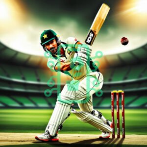 Cricket Player in Action