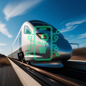 Futuristic High-Speed Train in Motion