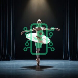 Ballet Dancer Performing Under Spotlight on Stage