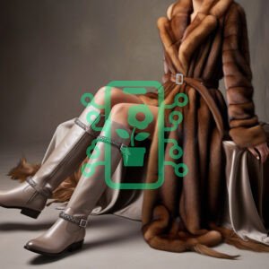 Luxurious Fur Coat with Elegant Leather Boots