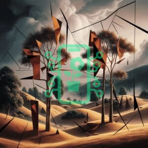 Abstract Landscape with Geometric Tree Structures