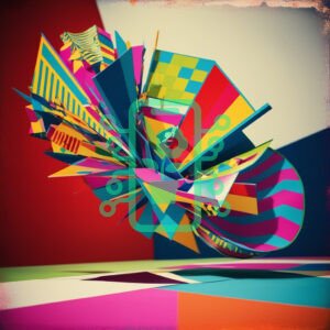 Vibrant Abstract Explosion of Geometric Shapes