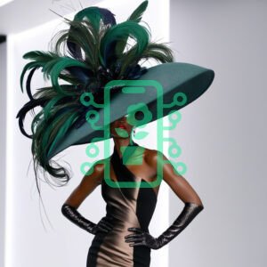 Bold Statement Hat with Glamorous Evening Style