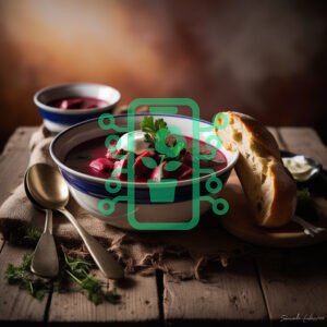 Traditional Beet Soup with Fresh Bread