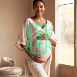 Elegant Maternity Wear with Soft Floral Accents