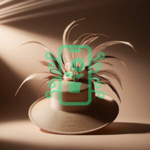 Elegant Hat with Feather Details and Classic Design