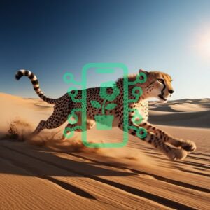 Speeding Cheetah in the Desert