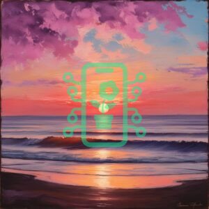 Vivid Sunset Painting Over Ocean Waves