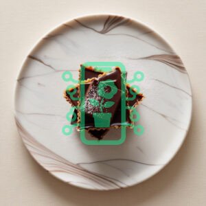 Delicate Chocolate Tarts on a Marble Plate