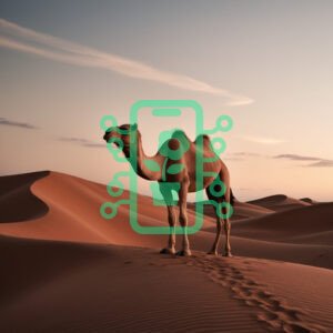 Camel Strolling Through Desert Dunes at Sunset