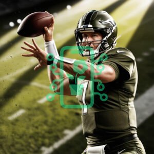 Football Quarterback Throwing a Pass on the Field