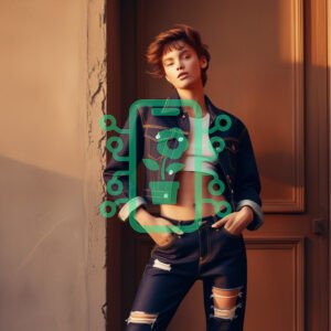 Chic Denim Look in Urban Setting