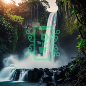 Majestic Waterfall in a Lush Tropical Jungle