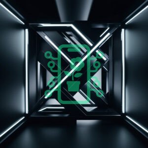 Futuristic Geometric Design with Neon Lights