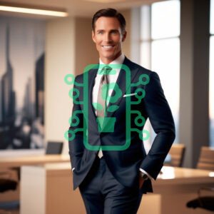 Confident Businessman in Modern Office